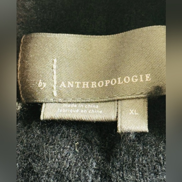 Anthropologie Lions Tie Back Wool Black Cowl Neck Sweater Size XL - Picture 2 of 4